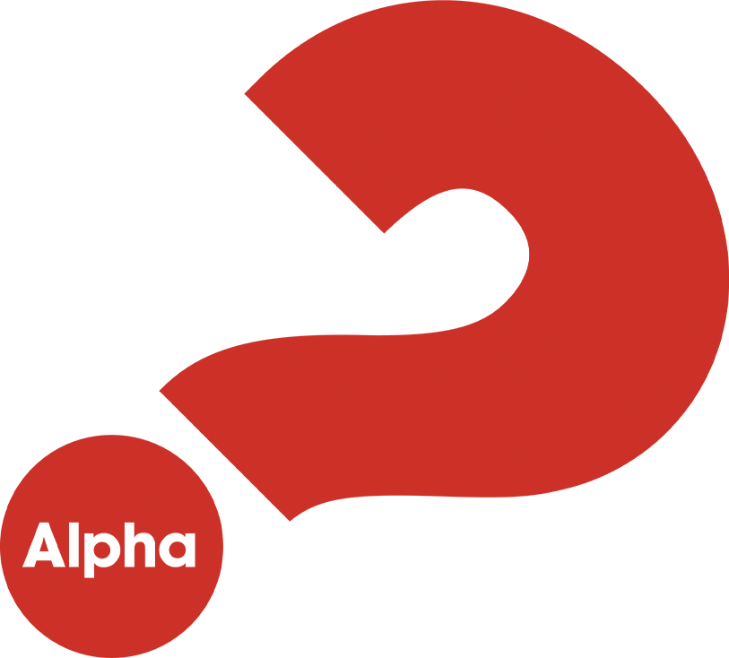 Alpha Course red question mark logo